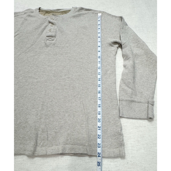 Outdoor Life Men’s Henley Shirt Medium Tan Long Sleeve Casual Pullover Cotton Wo - Picture 5 of 8
